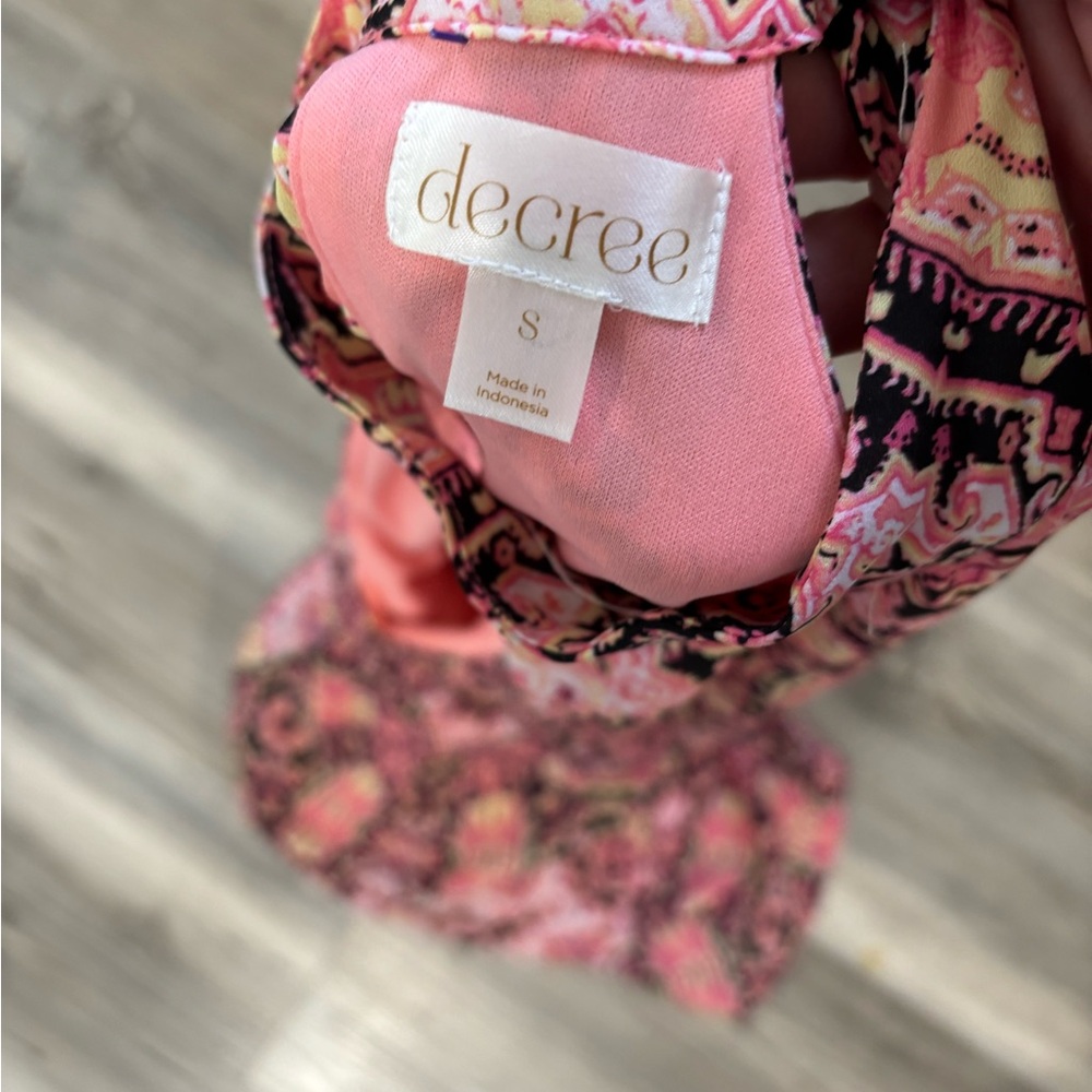 Pink Patterned Halter Dress - image 4